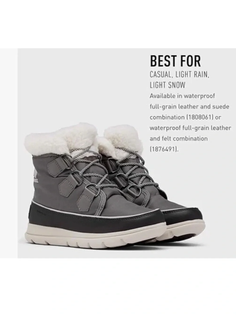 Sorel Women's Gray Explorer Carnival Waterproof Boot